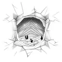 People chained inside a cave see shadows projected on a wall in front of them. These shadows are formed by animated obje tattoo design idea