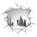 People chained inside a cave see shadows projected on a wall in front of them. These shadows are formed by animated obje tattoo design idea