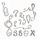 Question marks and exclamation marks tattoo design idea