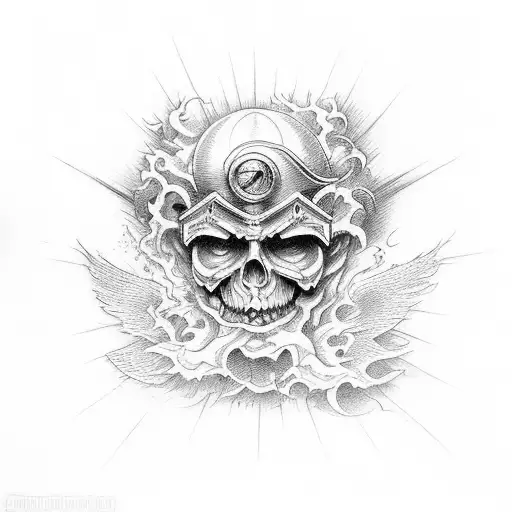 War on staircase of heaven between good and evil  tattoo design idea