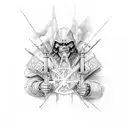 War with on staircase to heaven, between Good VS evil tattoo design idea