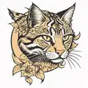 big wild tabby cat tattoo design idea