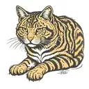 big wild tabby cat tattoo design idea