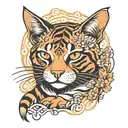 big wild tabby cat tattoo design idea