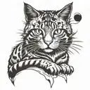 big wild tabby cat tattoo design idea