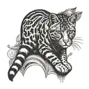 big wild tabby cat tattoo design idea