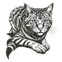 big wild tabby cat tattoo design idea
