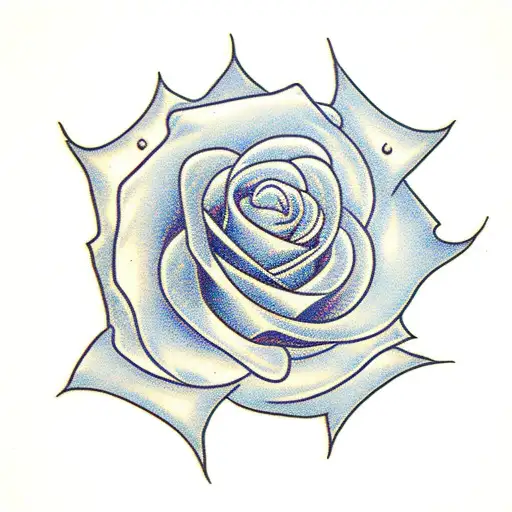white rose and lightning tattoo design idea