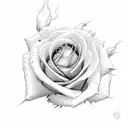 white rose and lightning tattoo design idea