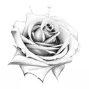 white rose and lightning tattoo design idea