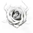 white rose and lightning tattoo design idea