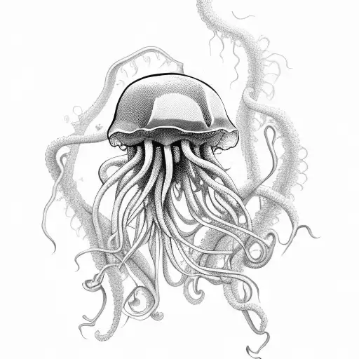Jellyfish with bones for tenticles  tattoo design idea