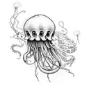 Jellyfish with Spine tattoo design idea
