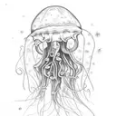 Jellyfish with Spine tattoo design idea