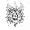 leg tatto weed joints from smoke create realistic rasta lion head with dreadlocks and a weed leaf on the knee.  tattoo design idea