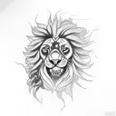 leg tatto weed joints from smoke create realistic rasta lion head with dreadlocks and a weed leaf on the knee.  tattoo design idea