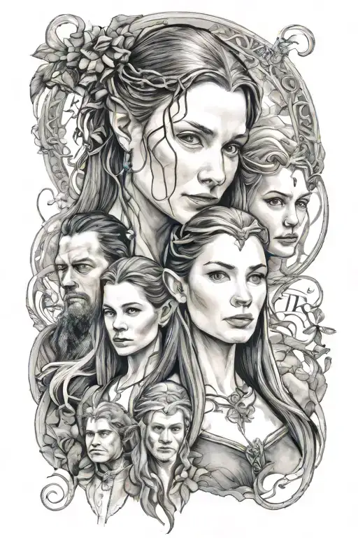 Lord of the Rings, female Elf, Tauriel, Arwen, Galadriel tattoo design idea