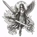 guardian angel with a sword tattoo design idea