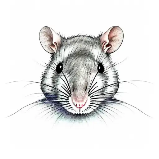 rat flowers tattoo design idea