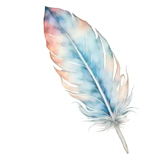 Mountain Blue Bird feather tattoo design idea