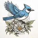 Pinyon Jay tattoo design idea