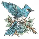 Pinyon Jay tattoo design idea