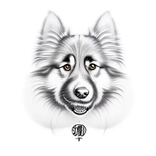 fu chinese dog realistic tattoo design idea