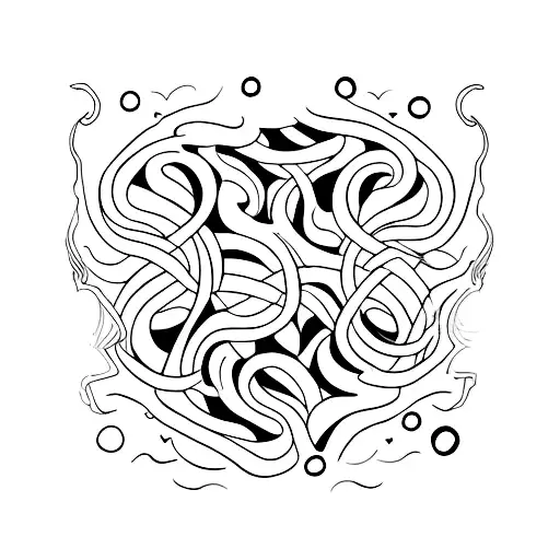 chaos vs order, couple tattoo design idea