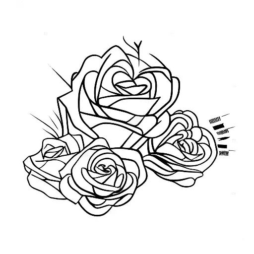 rose firework love tattoo design idea