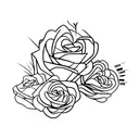 rose firework love tattoo design idea