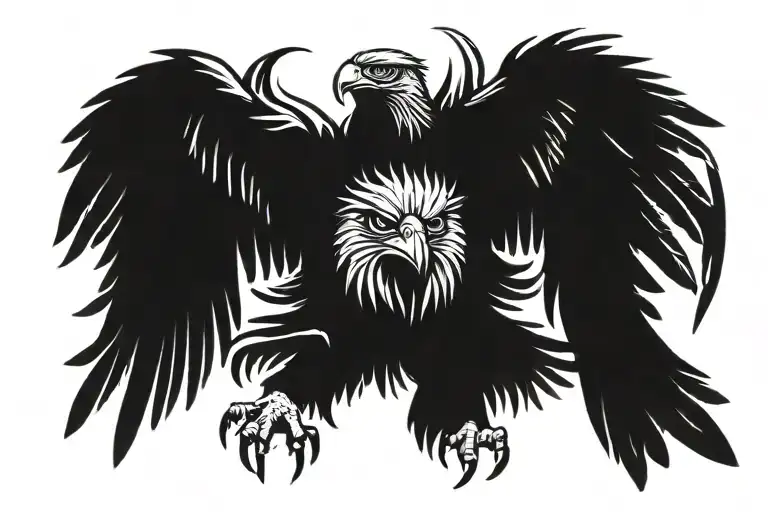a mighty German Eagle perched tattoo design idea
