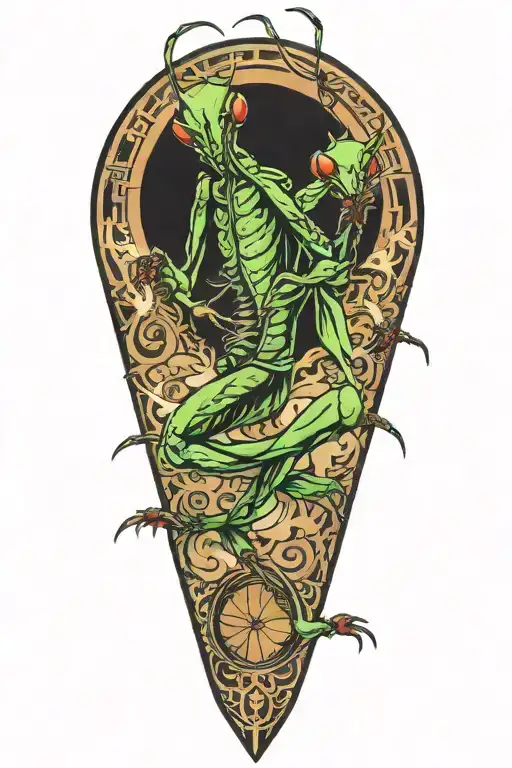 mantis kung fu tattoo design idea