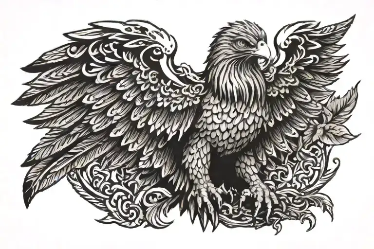 a mighty German Eagle perched tattoo design idea