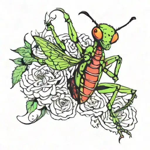 mantis tattoo design idea