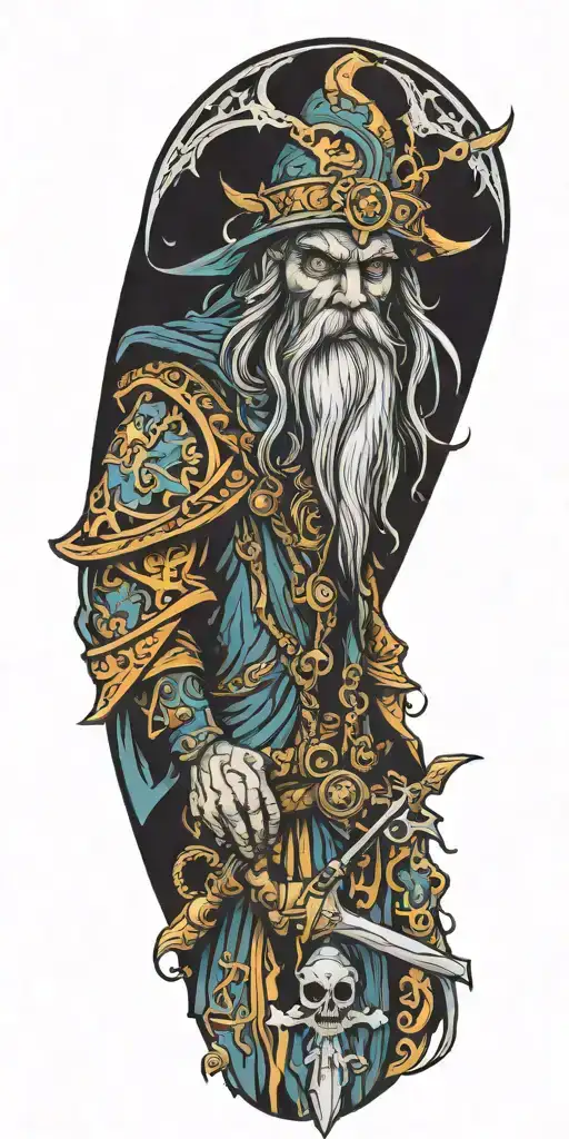 bright wizard warhammer tattoo design idea