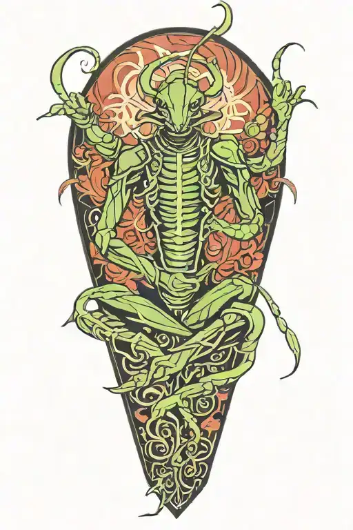 mantis kung fu tattoo design idea