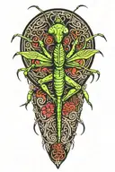 7 star praying mantis kung fu tattoo design idea