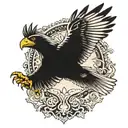 a mighty black Eagle soaring tattoo design idea