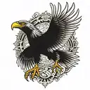 a mighty black Eagle soaring tattoo design idea