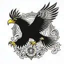 a mighty black Eagle soaring tattoo design idea