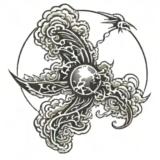 black thunder clouds tattoo  tattoo design idea