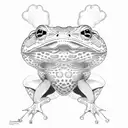 a look from behind on a frog ninja, similar to turtle ninja, climbing on my body tattoo design idea