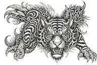 dragon tiger head tattoo design idea
