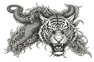 dragon tiger head tattoo design idea