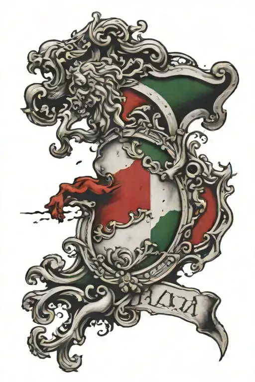 Italian flag ripping tattoo design idea