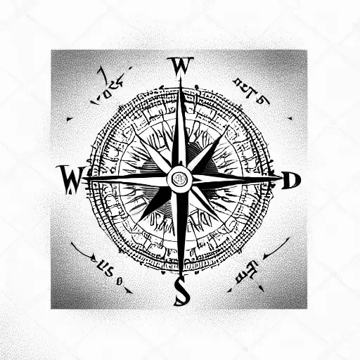 Compass tattoo design idea