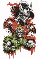 Loki Hulk Thor Thanos tattoo design idea