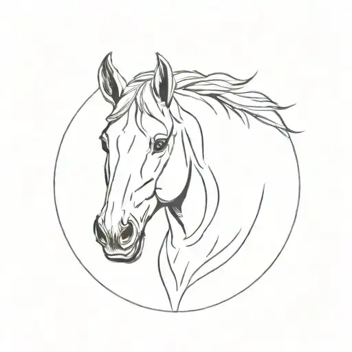 horse head tattoo design idea