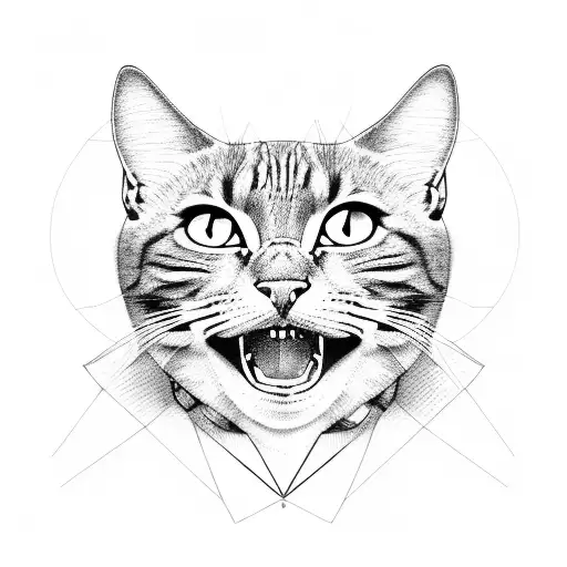cool cat tattoo design idea