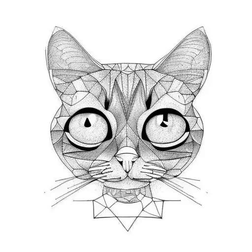 cool cat tattoo design idea